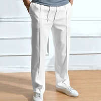 2024 Spring/Summer Hot Selling Men's Fashionable Casual Solid Color Pants Loose Tight Cord Straight Pants 1