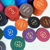 100pcs Ceramic Chips 43mm Texas Hold'em Poker Chip Set Casino Poker Chips Baccarat Entertainment Coin Round Chips 3