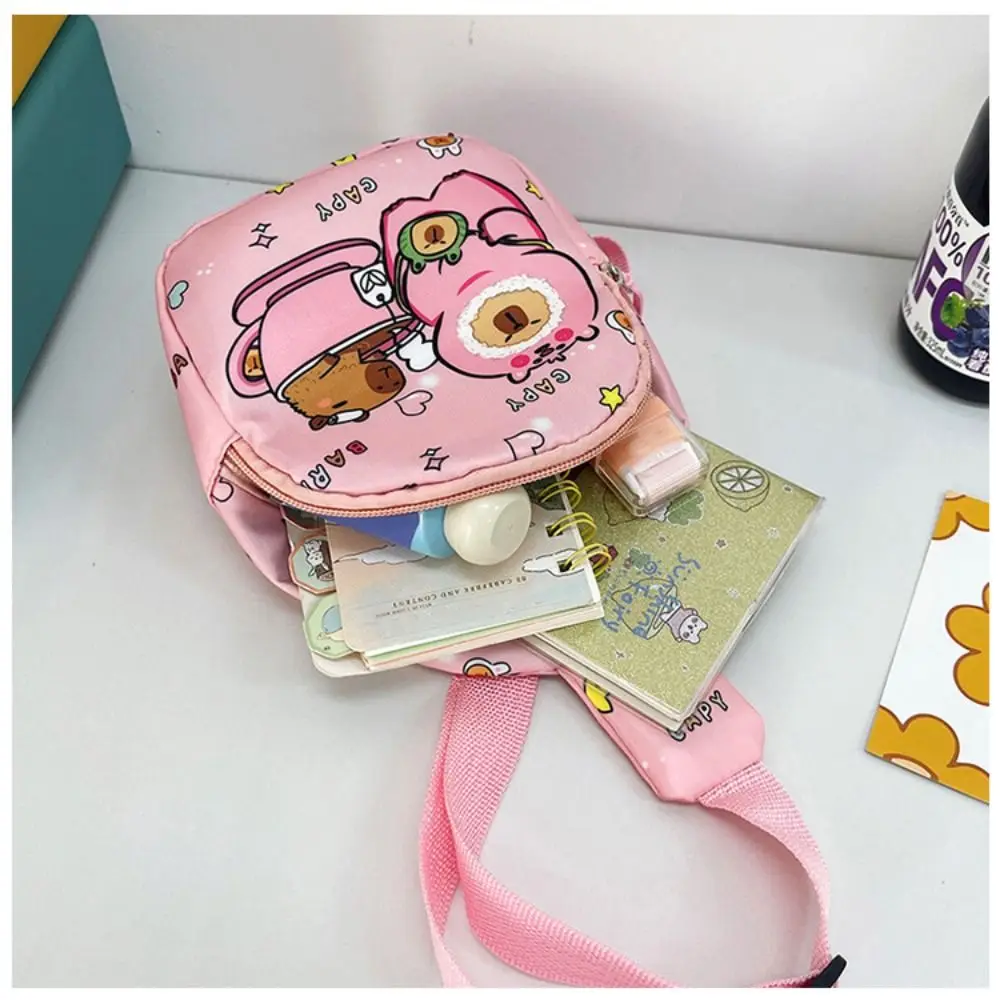Cute Capybara Shoulder Bag Cartoon Animal Lightweight Crossbody Bag Nylon Coin Purse For Kids