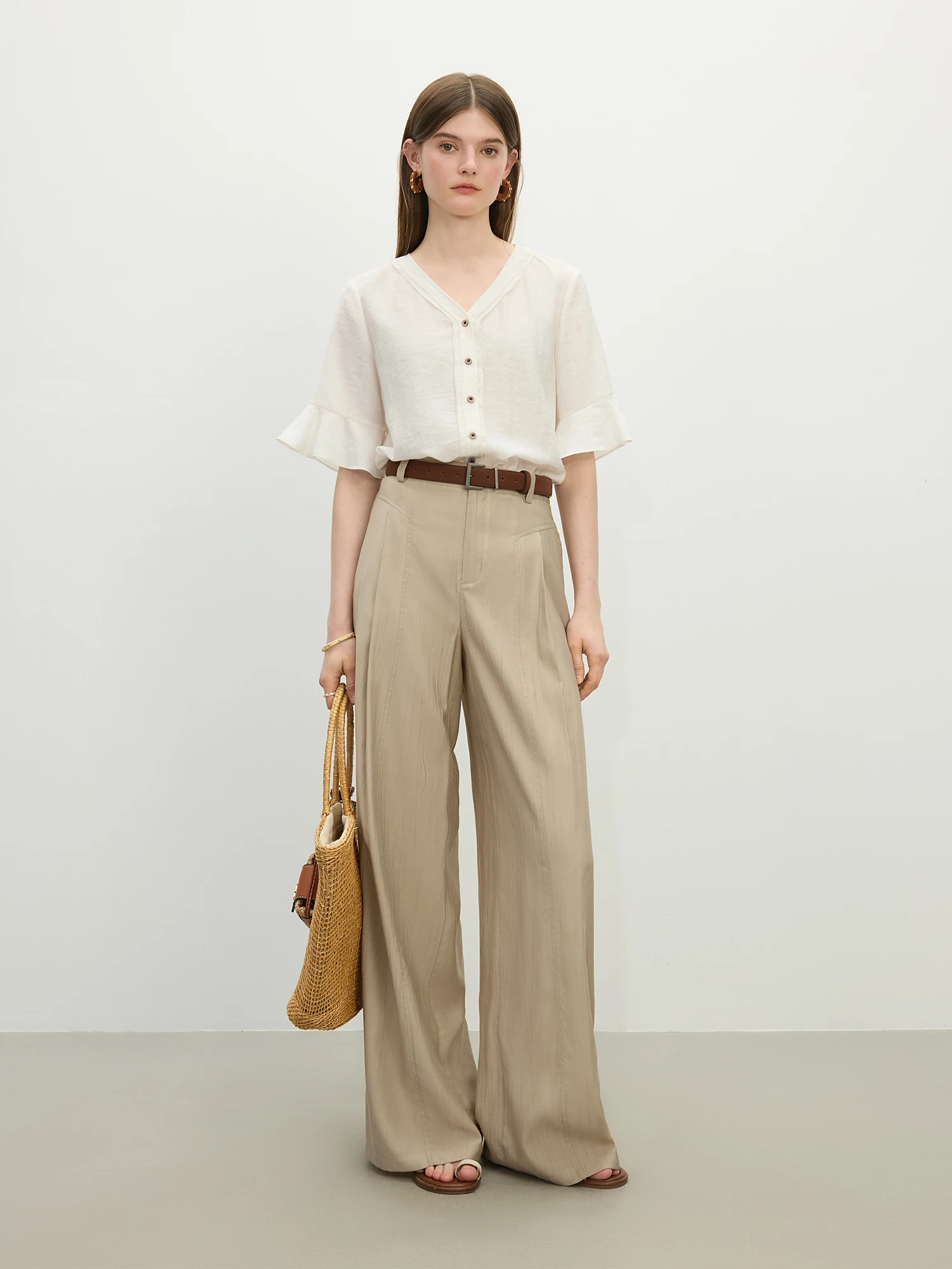 بنطلون حرير واسع فاخر