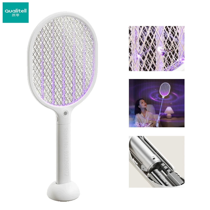 Qualitell L1 Electric Mosquito Killer Estensibile Summer Fly Swatter Trap Racchetta Ricaricabile Killer Per Insetti Con Luce Viola