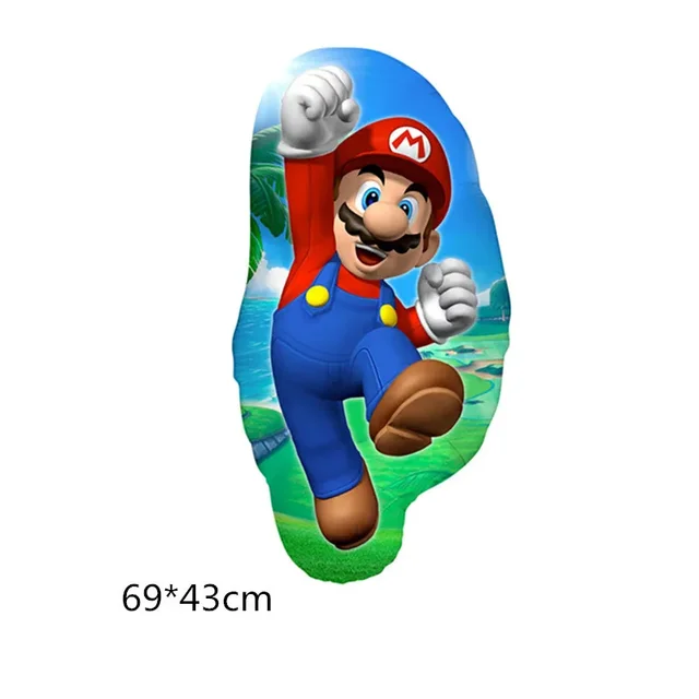 Ballon en aluminium de dessin animé Super Mario, ballon de personnage de princesse pêche Luigi, décoration de fête pour enfants, jouet d'anniversaire 4