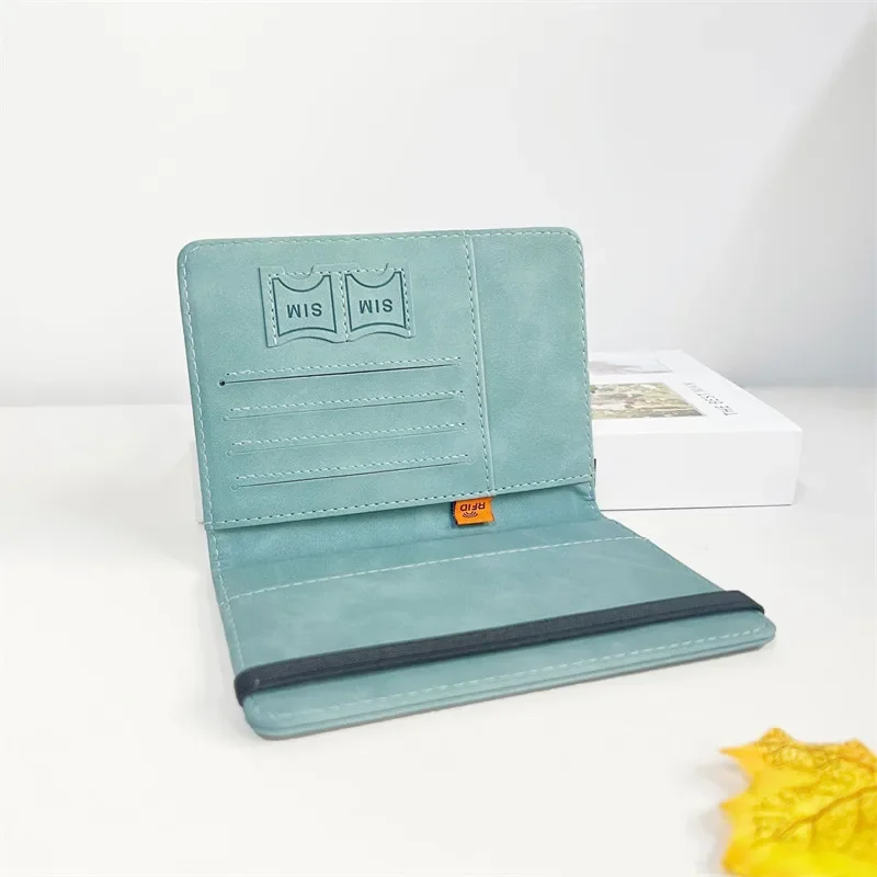 RFID Blocking Leather Passport Holder Wallet - Multi-Function Travel Case for Men  Women