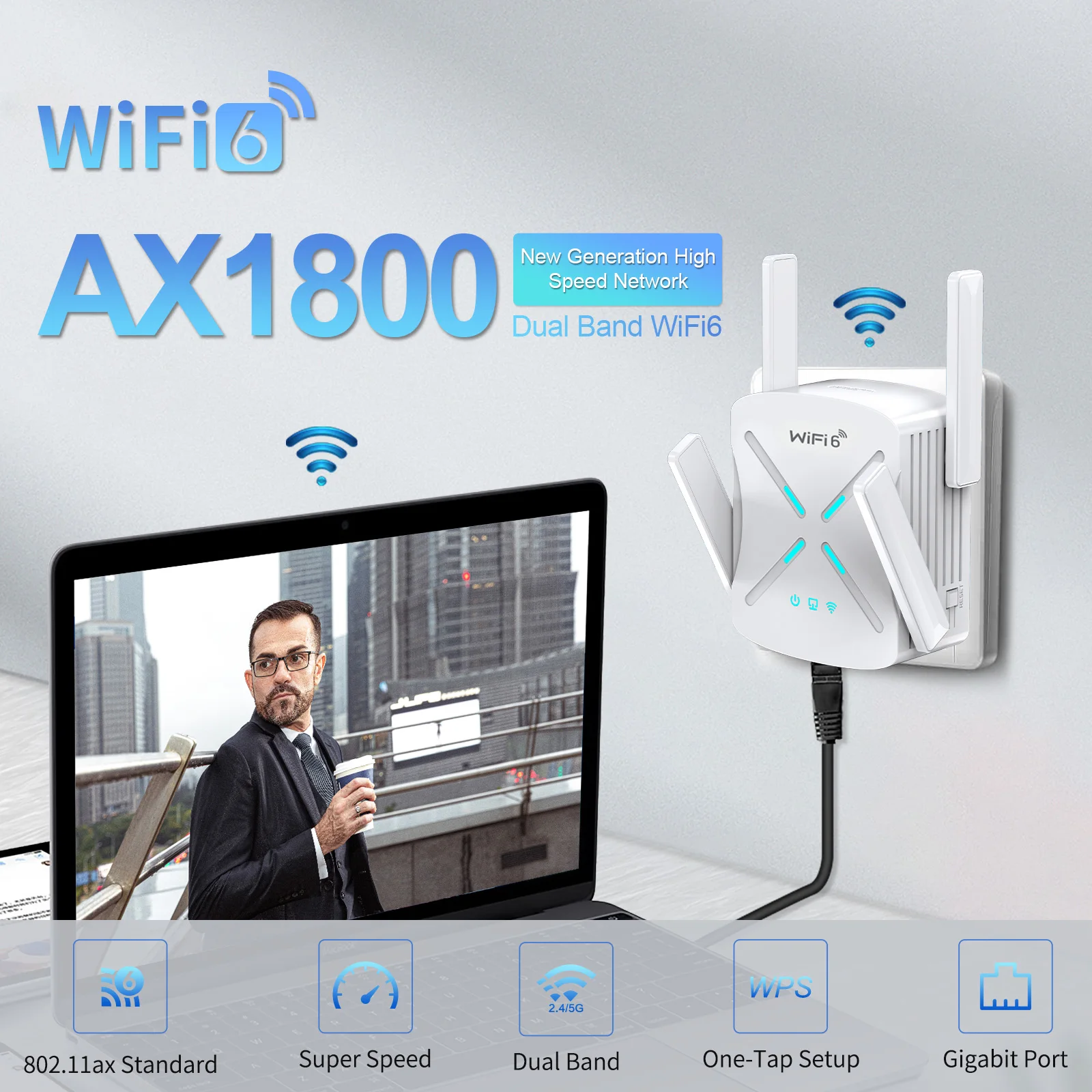 Répéteur WiFi 6 sans fil, 1800Mbps/WiFi 5, 1200Mbps, 2.4/5.8 mesurz, 4  divulguer, pour les touristes - AliExpress