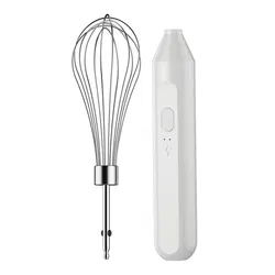 Electric Handheld Milk Frother and Egg Beater - Kitchen Foaming and Mixing Tool (WHITE)