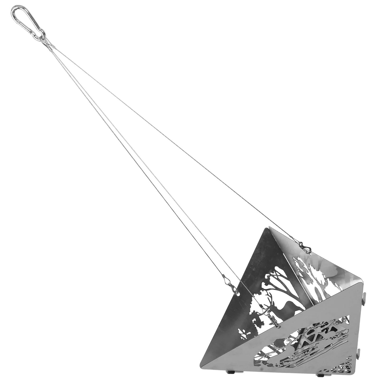 

1 Set Triangle Hanging Stove Campfire Stove Triangle Firewood Burner Tool