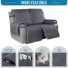 Waterproof Recliner Slipcover Non Slip Covers For Reclining Loveseat With Elastic Straps Washable Recliner Chair Cover 3