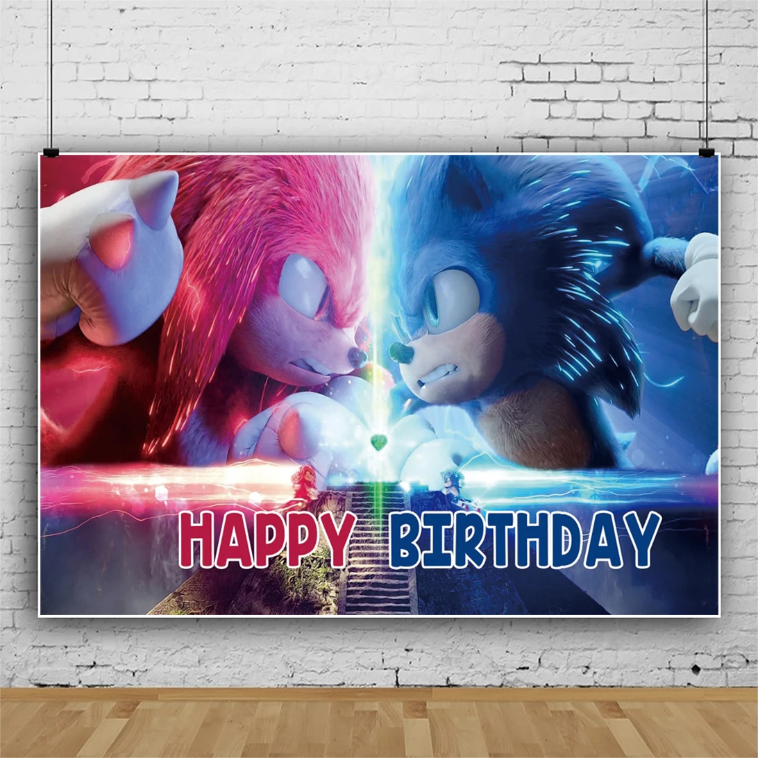 thumbnail image 1 of Fondo fotográfico de Sonic The Hedgehog Amy Rose, fondo para fotografía, suministros para fiesta de cumpleaños, baby shower, pancarta, decoración, juego, 1 of 5