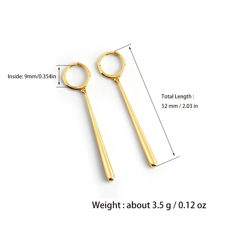 Long Pendant Drop Earrings For Women Glossy Copper Elegant Female Dangle Earring Piercing Accessories Jewelry Gifts dangle earrings drop earrings pendant earrings long earrings