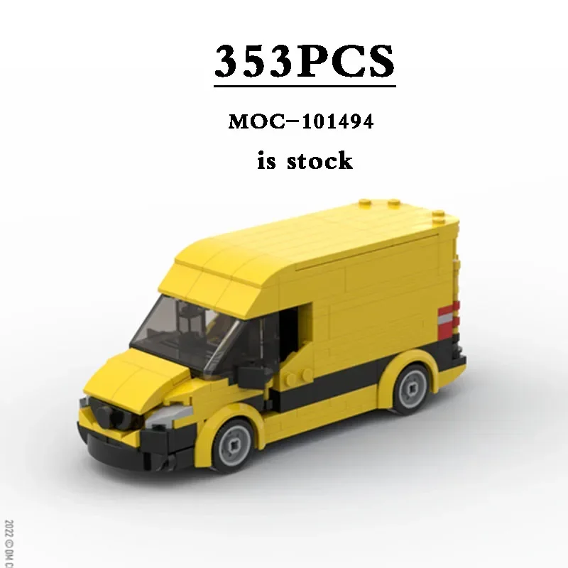 

MOC Speed Champion DHL автомобиль, игрушечный строительный блок, модель грузовика 353 шт., модель головоломка для мальчиков, подарок на день рождения, Рождественский подарок