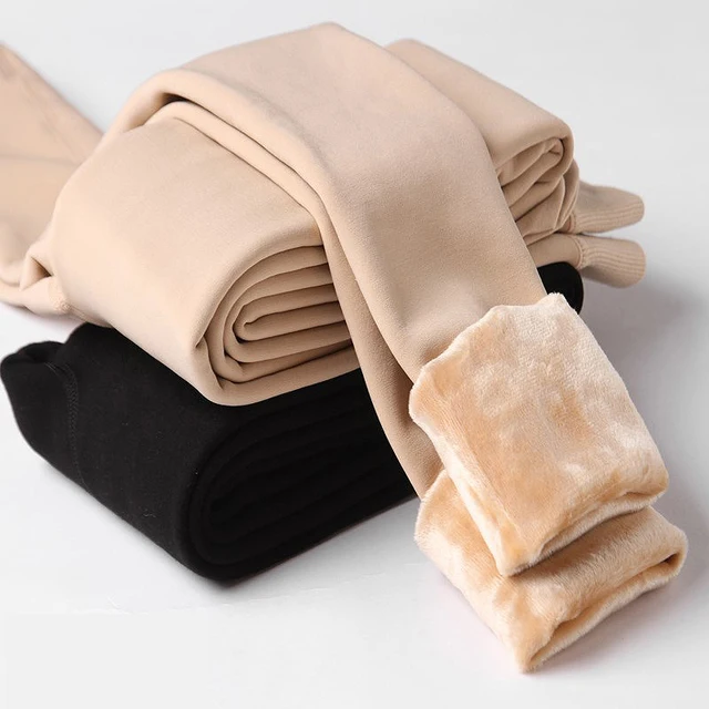 THICK Thermal Underwear Pants Womens Fleece Lined High Waist Leggings Keep Warm Winter Hot Pant Leg Shaping Tummy Control Tights - Image 4