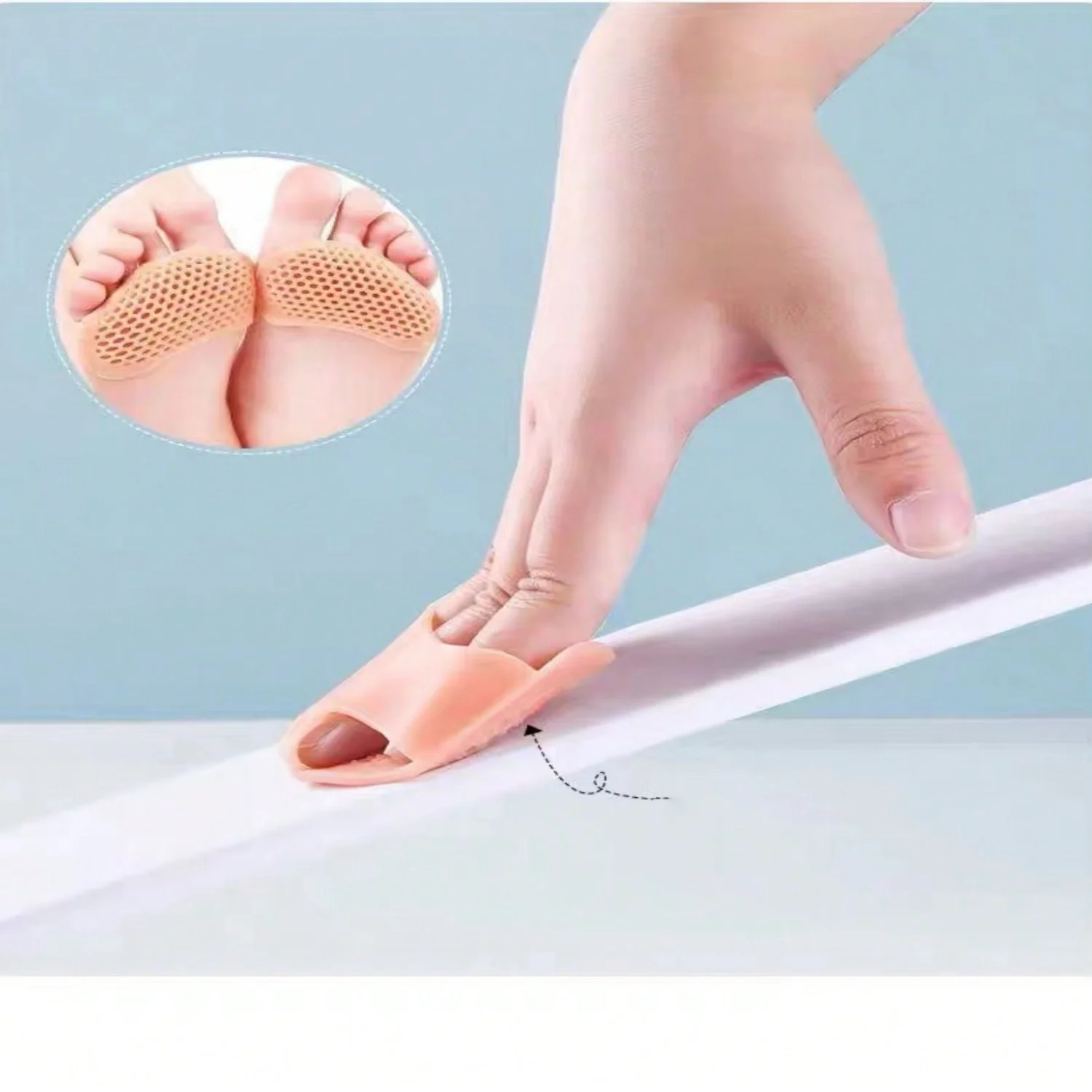 1 Pair Silicon Gel Forefoot Pad For Women's High Heels Anti-Slip And Anti-Wear Half Insole Soft And Thick Foot Care Cushion Pa