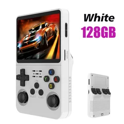 Enhanced Retro Red Handheld Gaming Console - 128GB, 3.5 IPS Screen, Portable Pocket Games Gift (White 128GB)