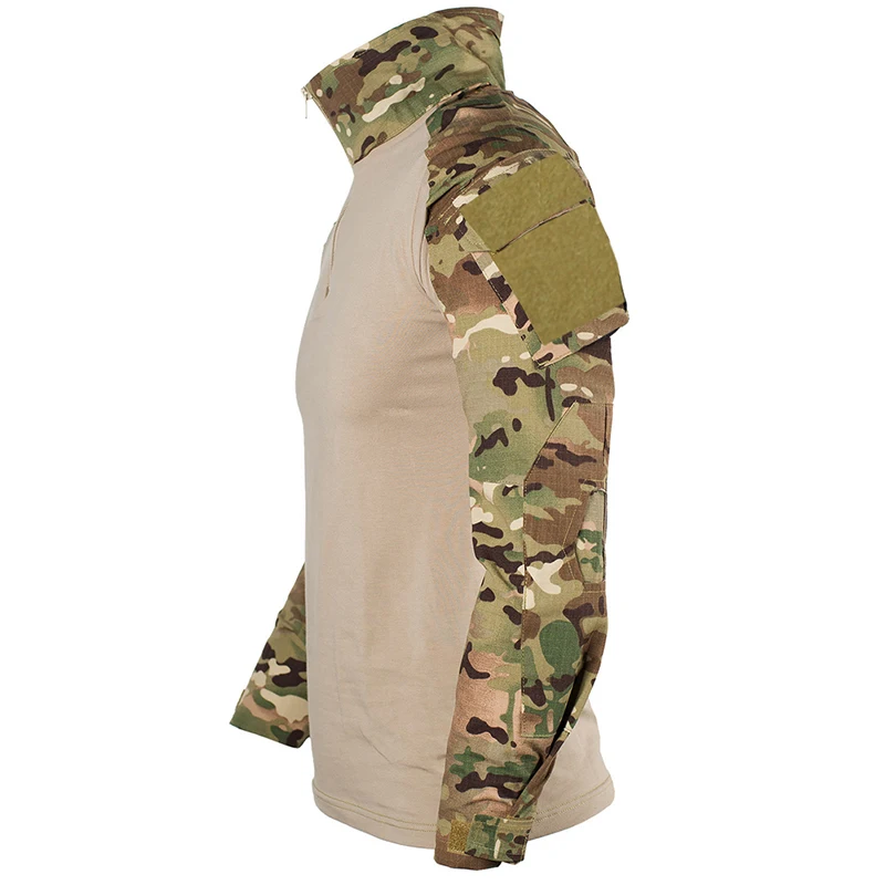 HAN WILD Combat Shirt with Pads Long Sleeve Men ClothingTactical Camo Shirts Airsoft Hiking Hunting Tops Climbing Clothes 4