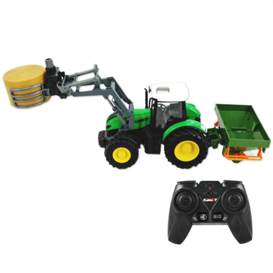 1/24 Rc Car Tractor Trailer Led Headlight Farm Toys Set Remote Control Agricultural Vehicle Truck Farming Simulator Gift for Kid