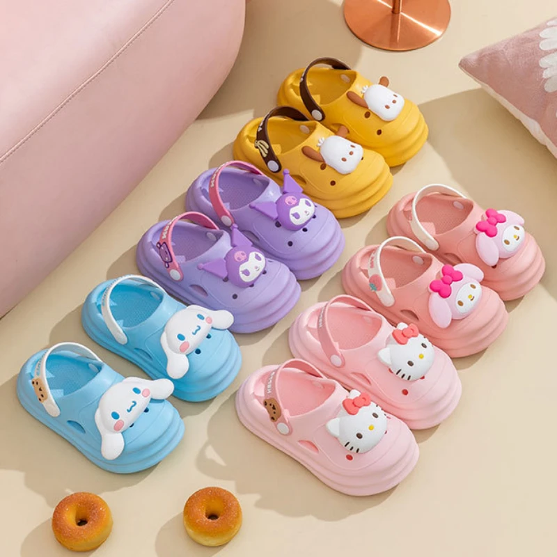 

Sanrio My Melody Cute Cartoon Kuromi Cinnamoroll Kid Anti-slip Sandals Stylish and Simple Slipper Cute Things for Girls