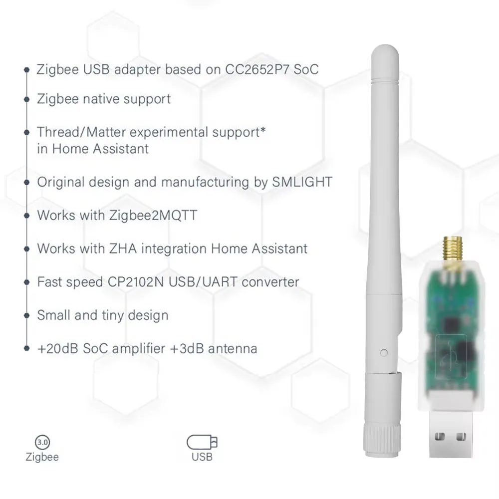SMLIGHT Zigbee 3.0 SLZB-07, SLZB-07p7, SLZB-07p10 Smallest Thread/Matter USB Ada