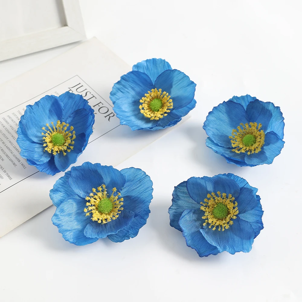 10 Stück künstliche Blumen Köpfe 7,5 cm gefälschte Blume für zu Hause Hoom Dekor Garten Hochzeit Dekoration DIY Handwerk Girlande Geschenke Zubehör – Detail 9