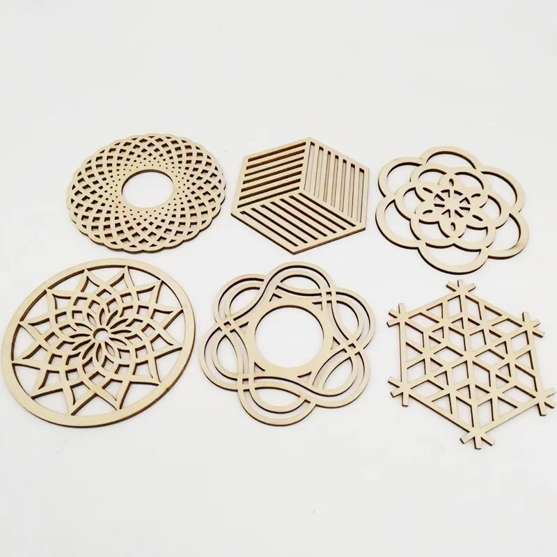 

Геометрический энергетический коврик с цветком жизни, креативный полый деревянный ломтик, базовые кристаллы, лечебный диск, коврик для еды, домашний Настенный декор