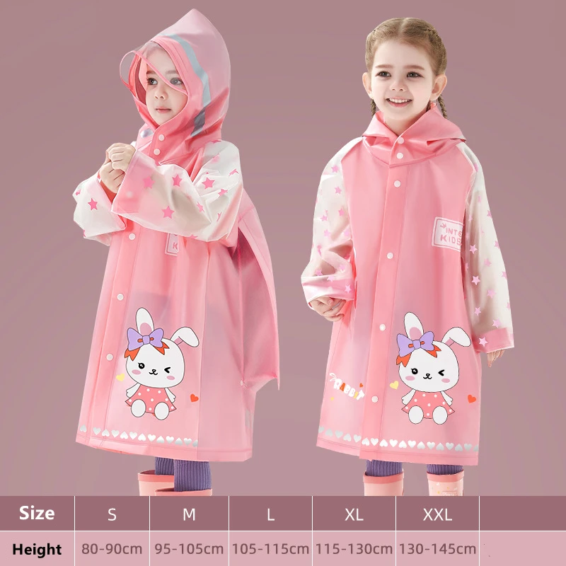 Cute Kids Raincoat Wateproof Children Dinosaur Unicorn Rain Poncho Rain Coat Jacket With Backpack Position Student RainWear raincoat poncho