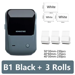 Niimbot Portable Thermal Label Printer - Compact Bluetooth Enabled Price Tag Maker (B1 3Rolls)