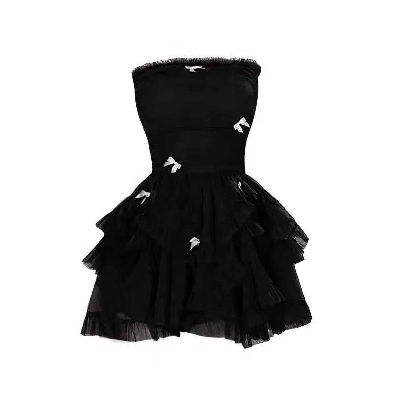 

Женское платье с открытыми плечами, Повседневное платье составного кроя с бантом, универсальные облегающие привлекательные модные элегантные платья, лето 2024