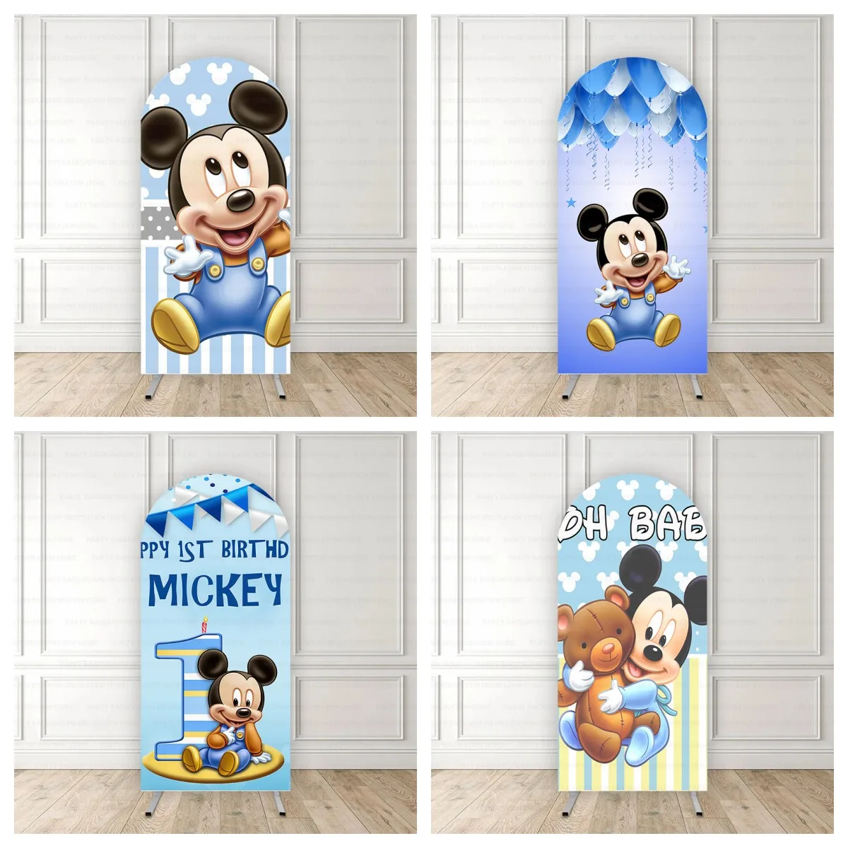 

Disney Arch Backdrop Boy Kids Baby Shower Mickey Minnie Mouse Baby Shower Cartoon Birthday Party Photography Background Decor