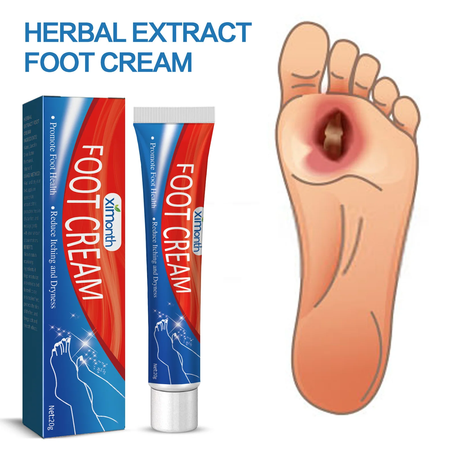 Diabetes Treatment Foot Cream Repair Feet Ulceration Relieve Itchy Improve Heel Cracking Nourishing Blood Sugar Care Ointment