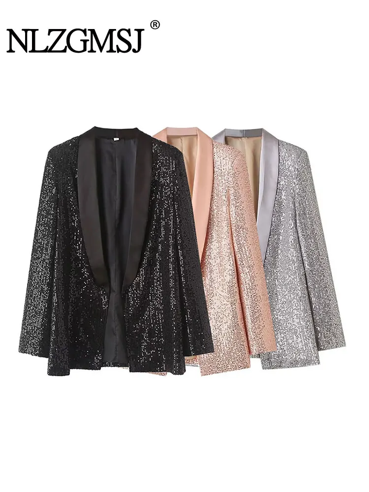 

Модный Блейзер Nlzgmsj TRAF 2024, Женская Весенняя куртка, Женское пальто, элегантные блейзеры для женщин, новая верхняя одежда