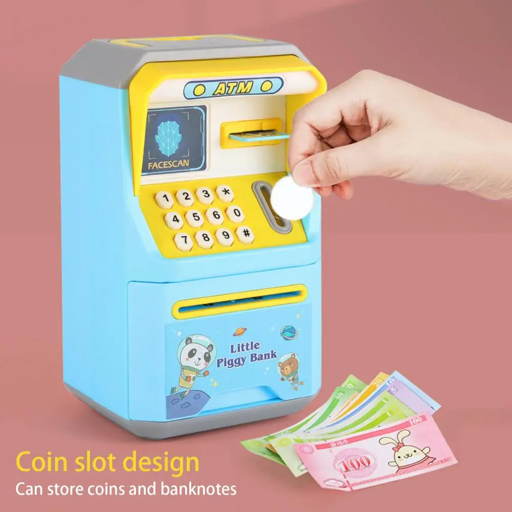Money Boxes ATM Machine Cash Box Gift For Kids Electronic Piggy Bank Simulated Face Recognition Auto Scroll Paper Banknote 2