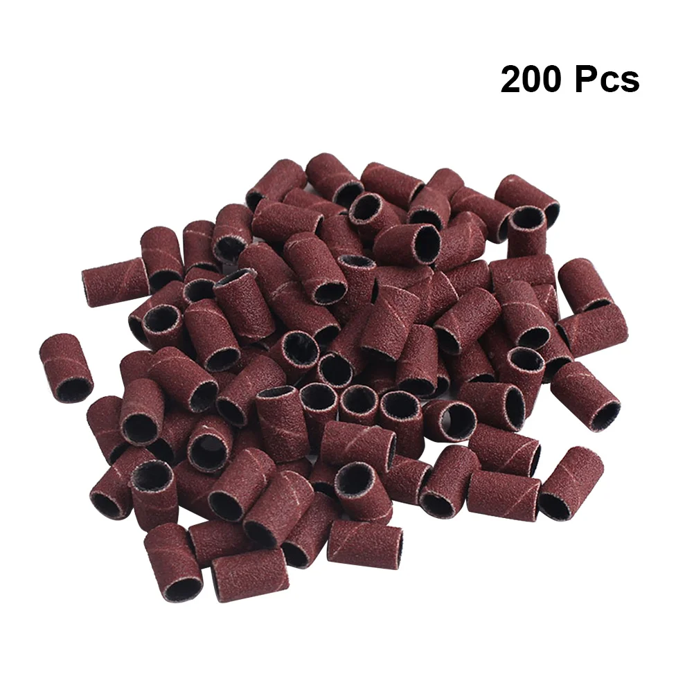 

200pcs 80 Grit Sanding Bands Nail Sanding Ring Electric File Nail Sanding Circles Remover Nail Polishing Band for Nail