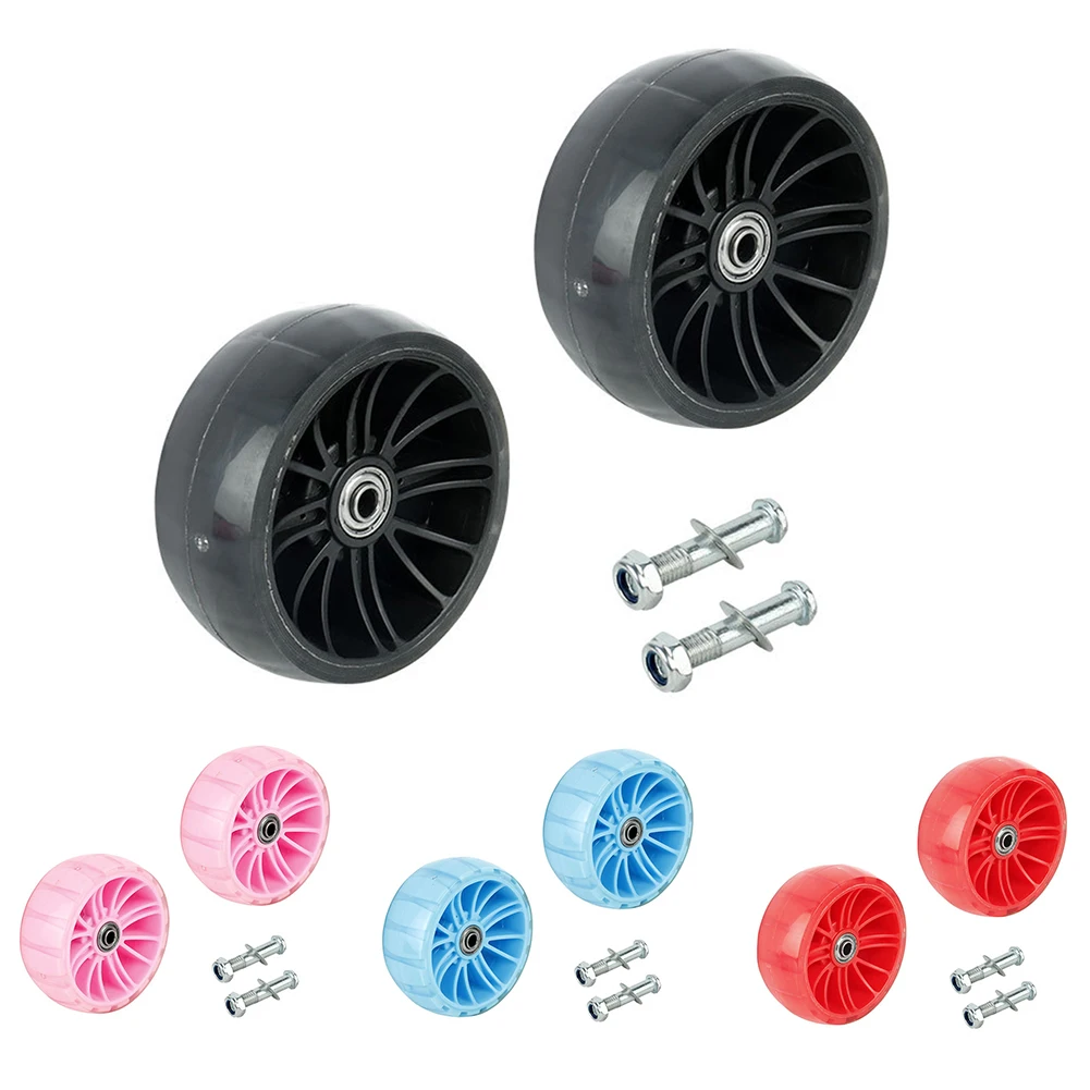 

2pcs Scooter Flashing Lighting Wheel 114mm Kid Children BicycleTraining Wheels With Bolts Rotating Magnetic Flash For Scooter