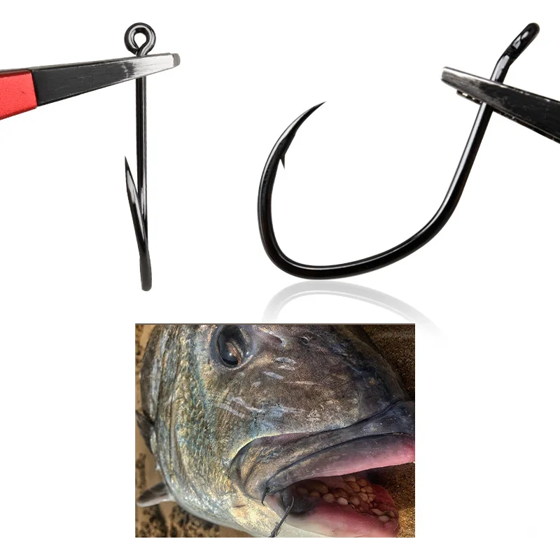 OBSESSION 203102 10 teile/beutel Salzwasser Angeln Beastly Katze Wels Haken 2/0-8/0 High Carbon Jigging Stacheldraht Angelhaken – Detail 5