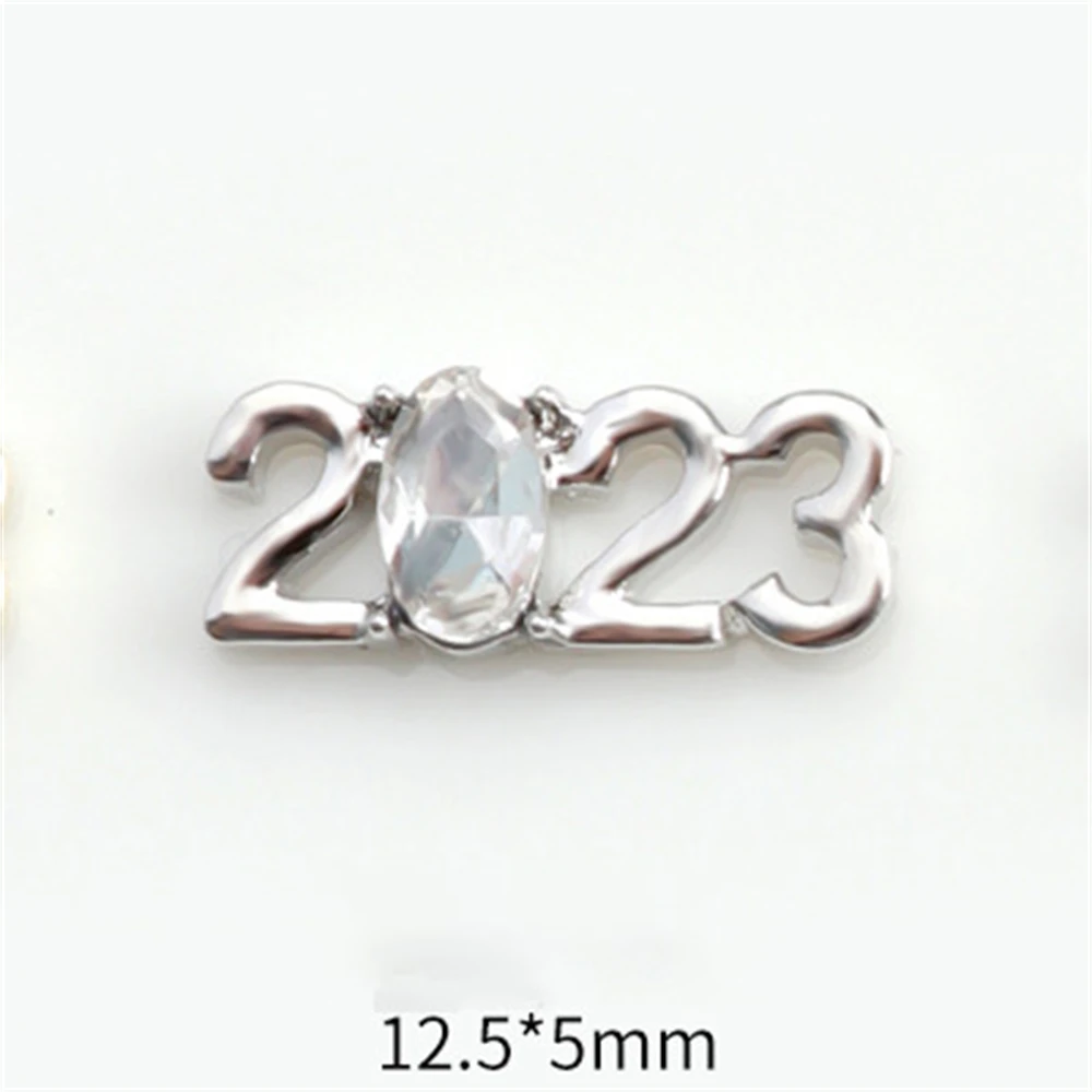 10pcs Crystal Rhinestones 2023 New Year Nail Art Decorations Luxury Inlaid  Diamonds Alloy Metal 3d Number Parts Manicure Charms - Rhinestones &  Decorations - AliExpress