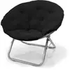 Large Soft Microsuede Collapsible Saucer Chair Adult Folding Lounge Seat Comfortable Dorm Room Living Room Relaxing 2