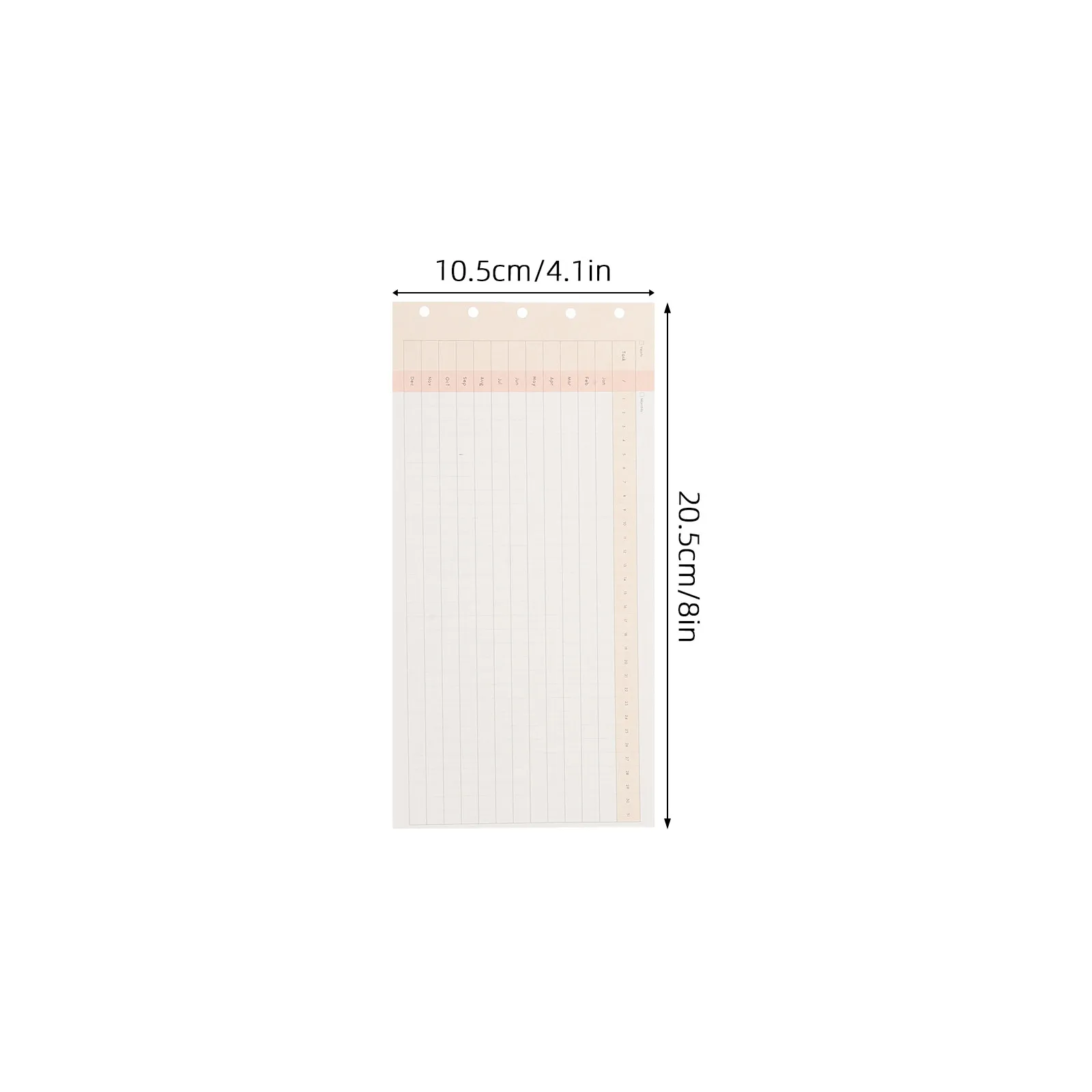 3세트 M5 삼단 접이식 A6 플래너 리필 5홀 펀치 데일리 위클리 먼슬리 바인더 인서트 용지 120gsm 휴대용 컴팩트 태스크 플래너