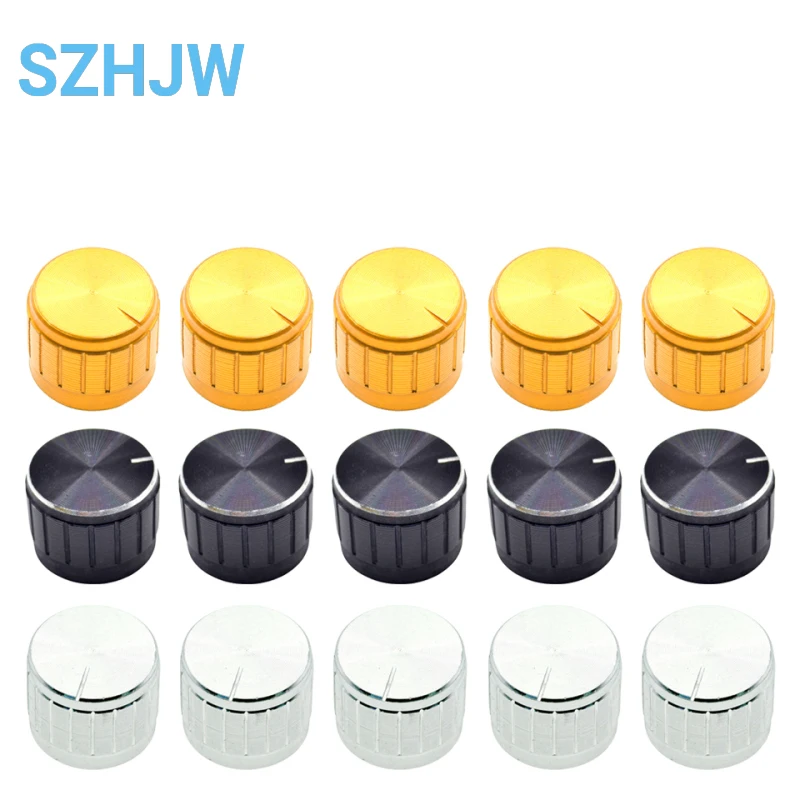 Potentiometer Knob Cap 1/5/10pcs Audio Power Amplifier Aluminum Alloy 21mm Diameter 17mm Height