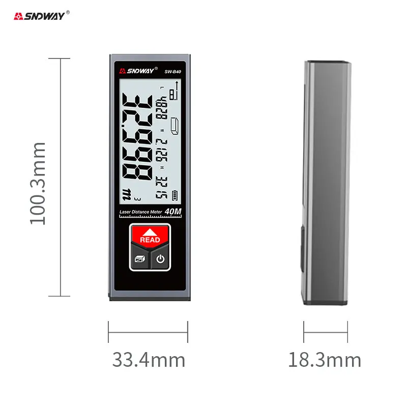 Laser Tape Measure 40M Digital Laser Rangefinder Distance Meter