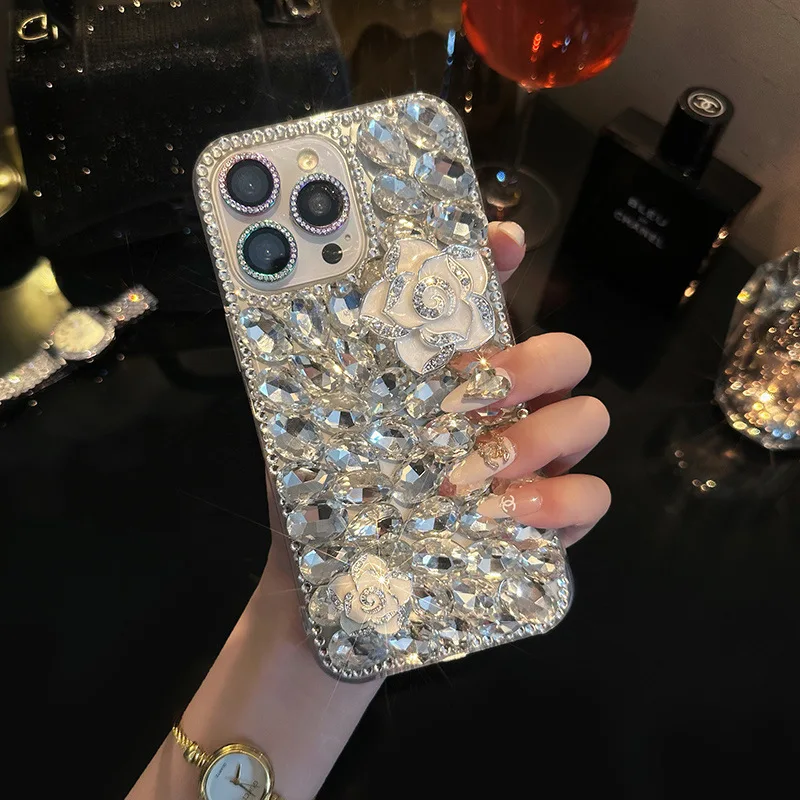 Clear Rhinestone Shockproof Phone Case with Enhanced Protection