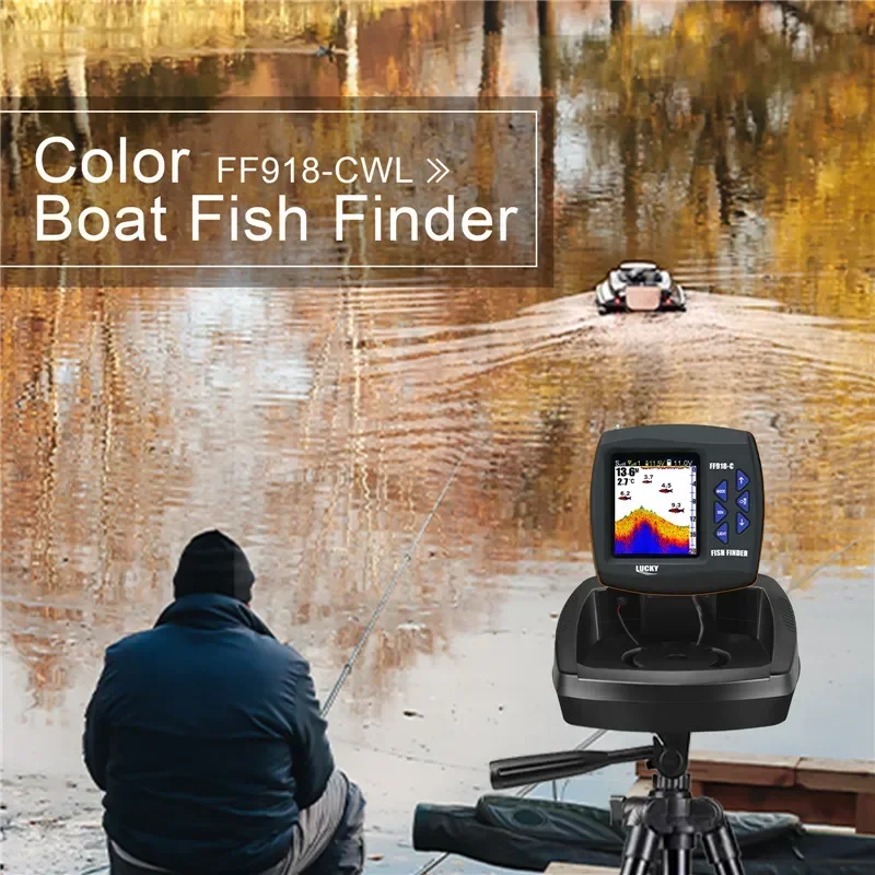 Remote control bait boat fish finder fishing accessories LUCKY FF918-CWL remote control bait boat 3.5" LCD operating range 300m depth range 100M wireless