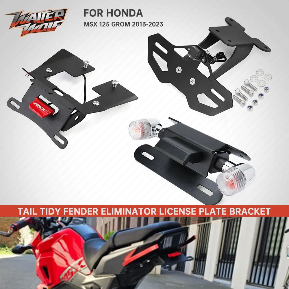 MSX125 Tail Tidy Fender Eliminator License Plate Bracket Registration Number Frame Holder For Honda MSX 125 Grom 2013 -,motorcycle license plate holder,license plate holder