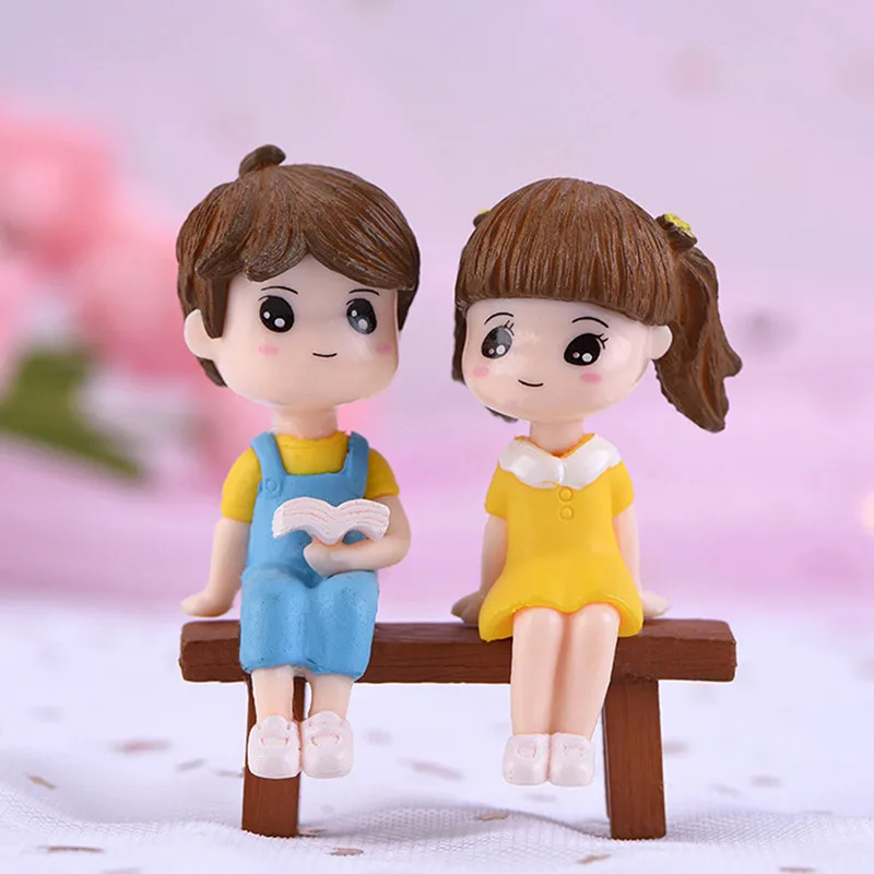 Miniature Couple Ornament Lovers Couple Miniature Doll DIY Terrarium Figurines Fairy Garden Decor Valentine's Day Gift Home Accessories