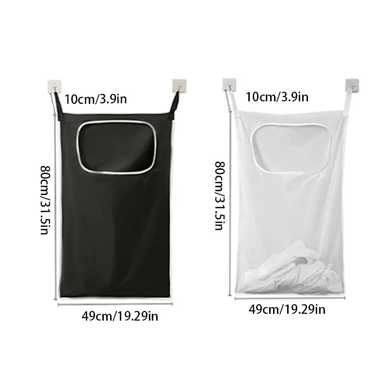 Over-the-Door Hanging Laundry Basket Wall-mounted Dirty Clothes Storage Organizer for Bathroom Toy Storage 6