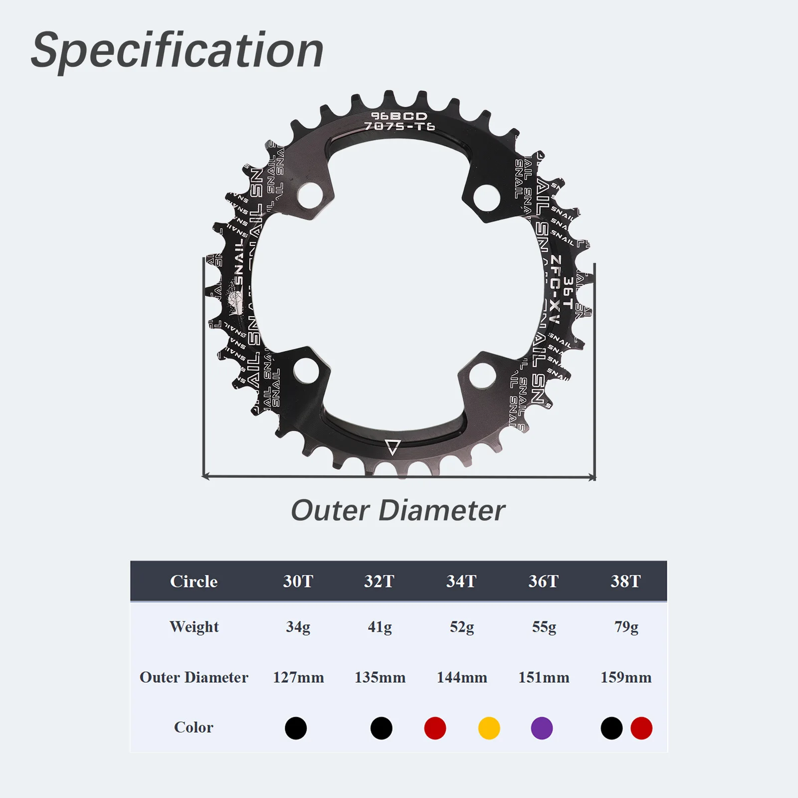 Round Chainring Symmetrical 96BCD 30T 32T 34T 36T 38T Ultralight Chainwheel MTB Mountain 96 BCD for M4050 M4000 NX GX X1 bike chainring,bicycle parts
