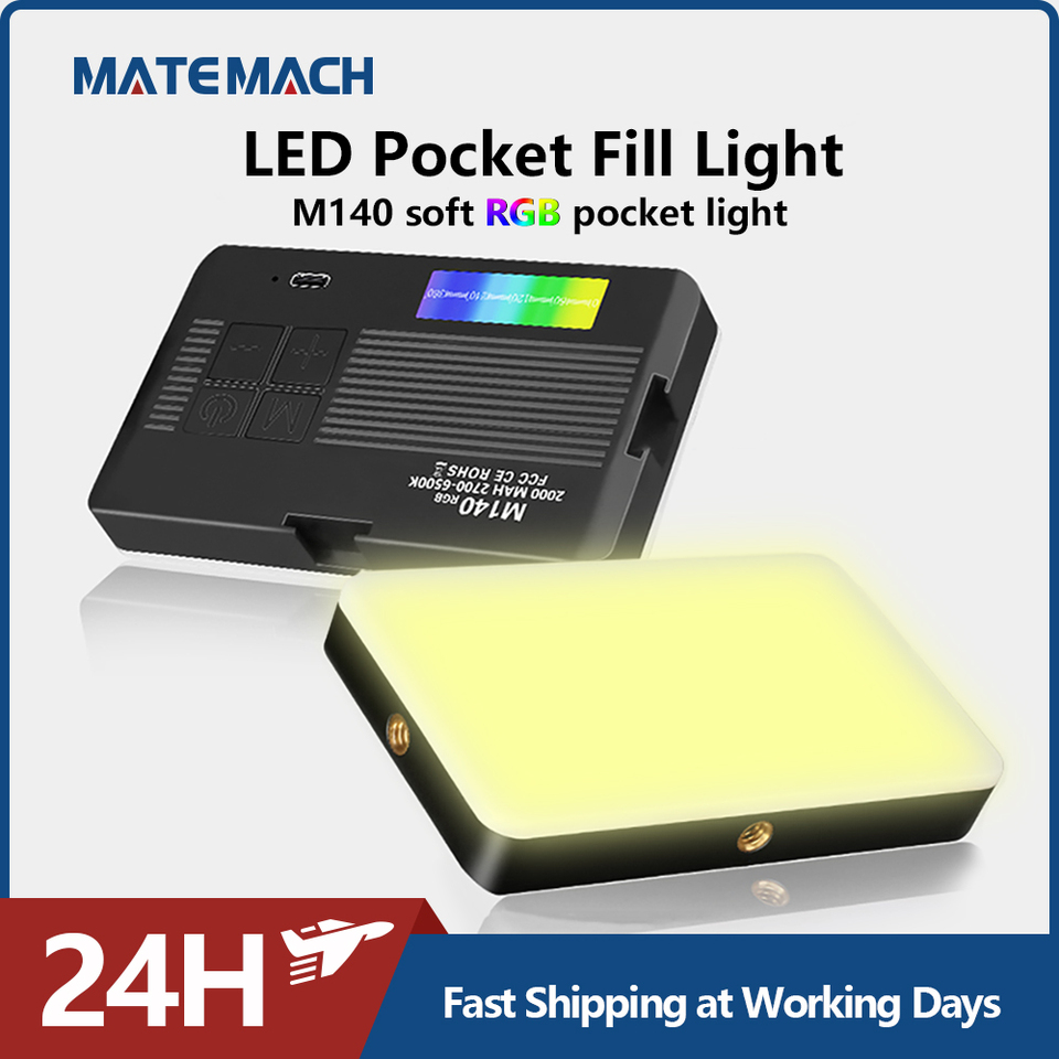 MATEMACH LED RGB Pocket Fill Light 2700-6500K 6.5W For Smartphone Laptop Camera Video Photography Lighting Portable Vlog Light