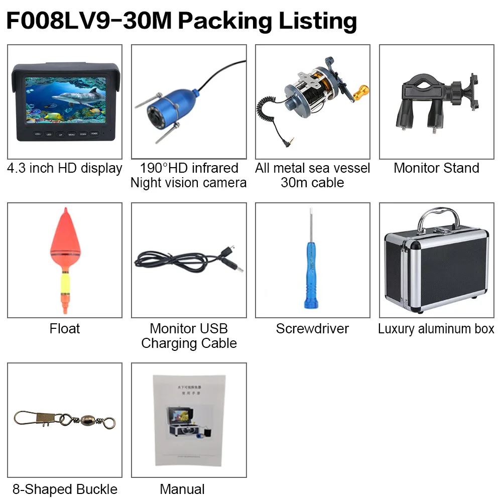 Visual Anchor Fishing Rod 7 Inch High Definition Full Set Of Fish Finder Underwater Camera Muddy Water Night Vision Fishing Rod