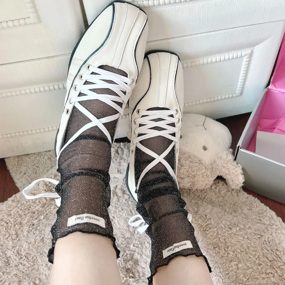 2025 Brand Design Leisure Ballet Shoes Women Fashion Shoelaces Comfort Sole Sneaker Flats Casual Shoes 3