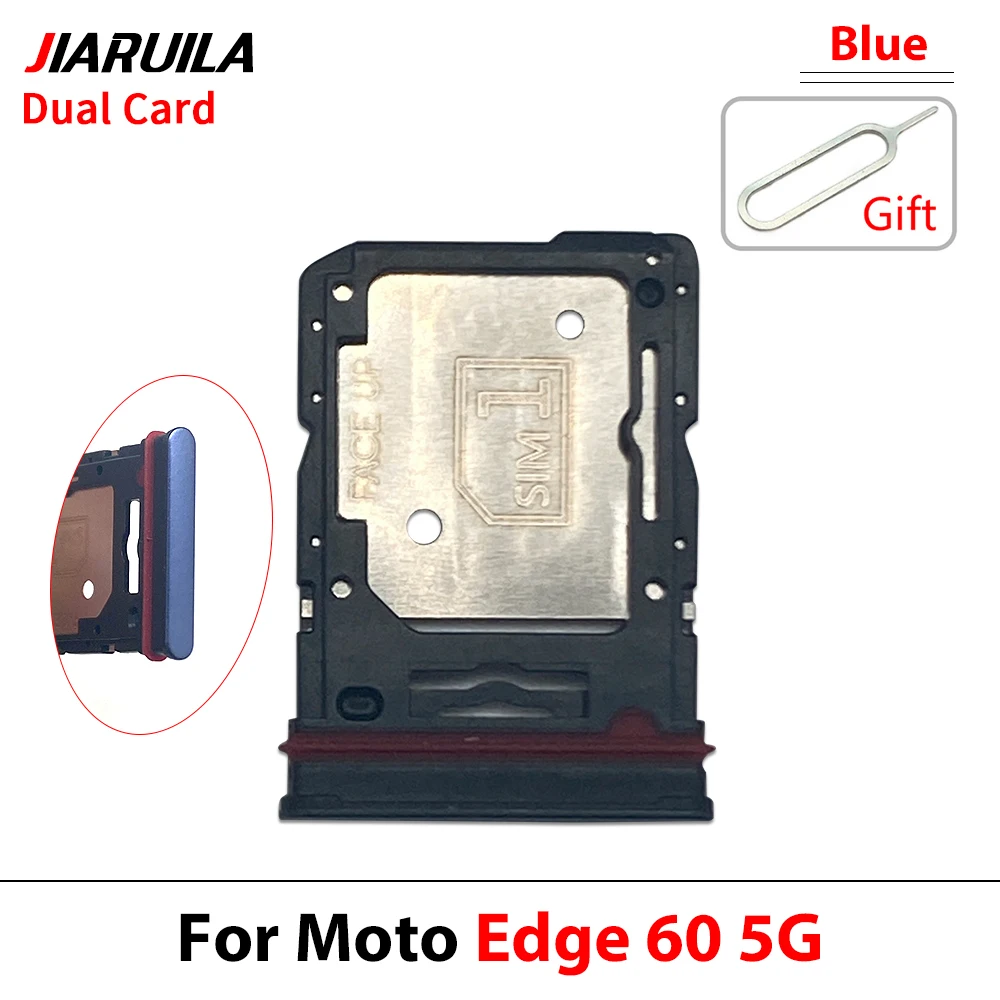 10Pcs, SIM 카드 트레이 서랍 홀더 모토 엣지 60 퓨전 60 프로 60 스타일러스용 싱글 듀얼 슬롯 교체 부품