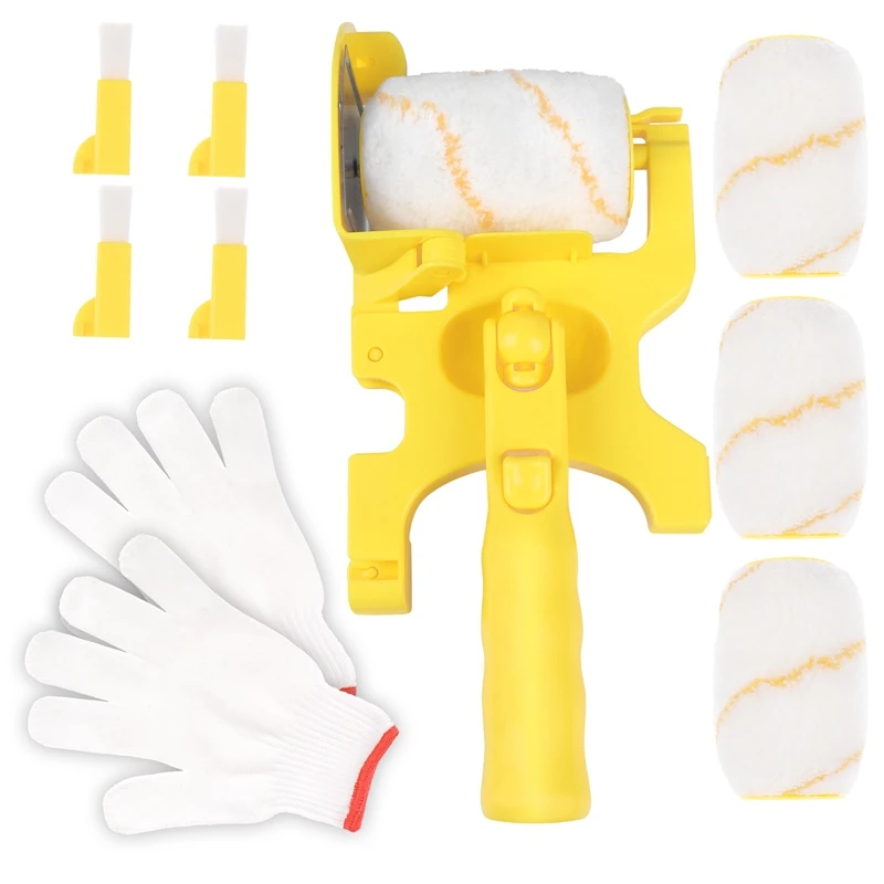 

HOT SALE 11Pcs Paint Roller Brush Set Multifunctional Hand-Held Clean-Cut Paint Edger Roller Brush Portable Home Improvement Too