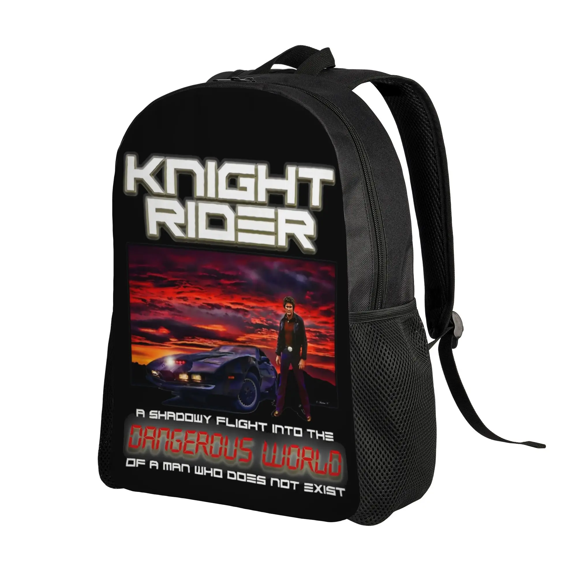 나이트 라이더 데이비드 하셀호프 백팩 남성용 여성용 패션 고등학교 비즈니스 데이팩 노트북 컴퓨터 캔버스 가방 야외용